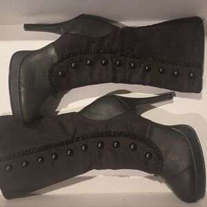 Victorian soft faux leather boots